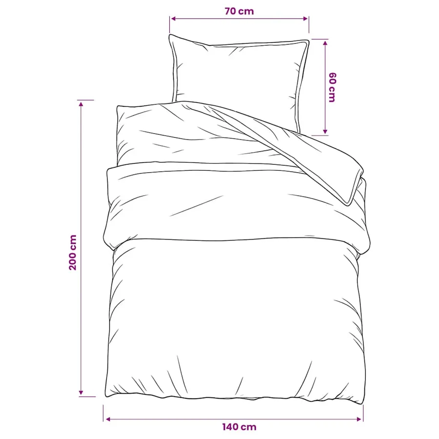 Ensemble de housse de couette rose 140x200 cm Coton - 6