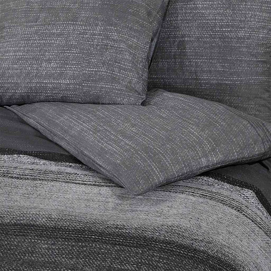 Ensemble de housse de couette gris foncé 140x200 cm Coton - 5