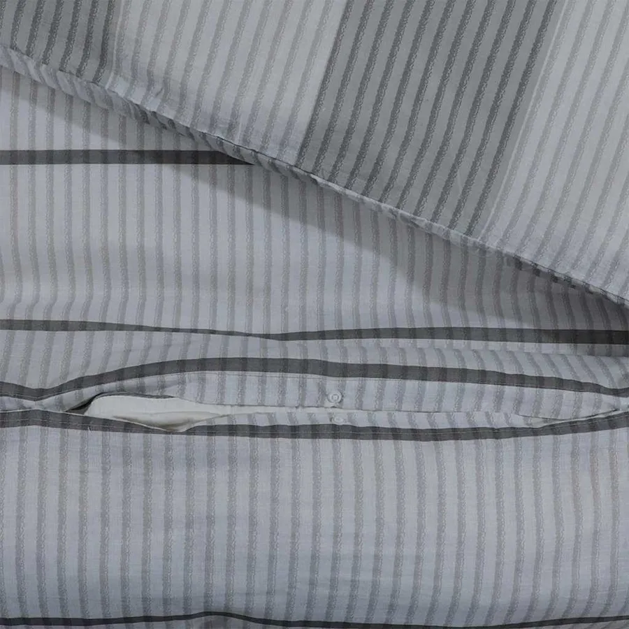 Ensemble de housse de couette Gris 155x220 cm Coton - 4