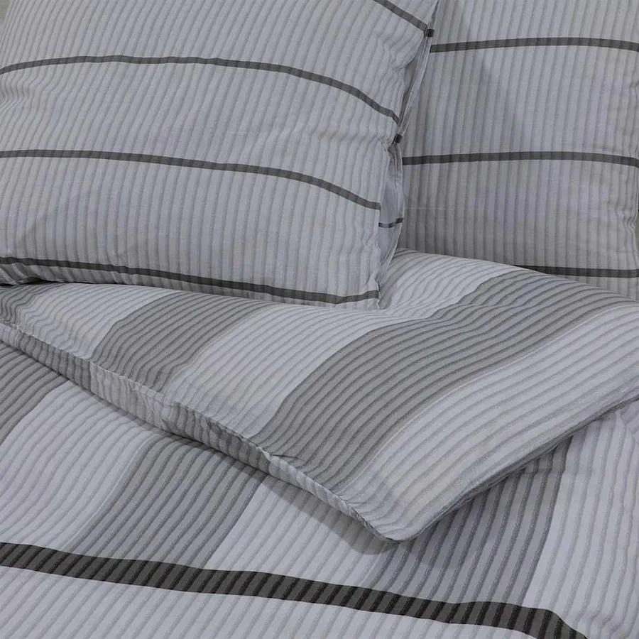 Ensemble de housse de couette Gris 155x220 cm Coton - 5