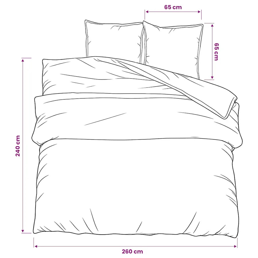 Ensemble de housse de couette rose 260x240 cm Coton - 6