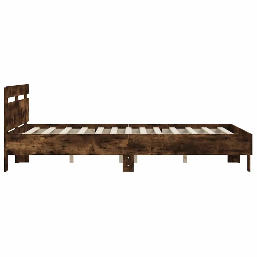 Cadre de lit sans matelas chêne fumé 140x190 cm - 6