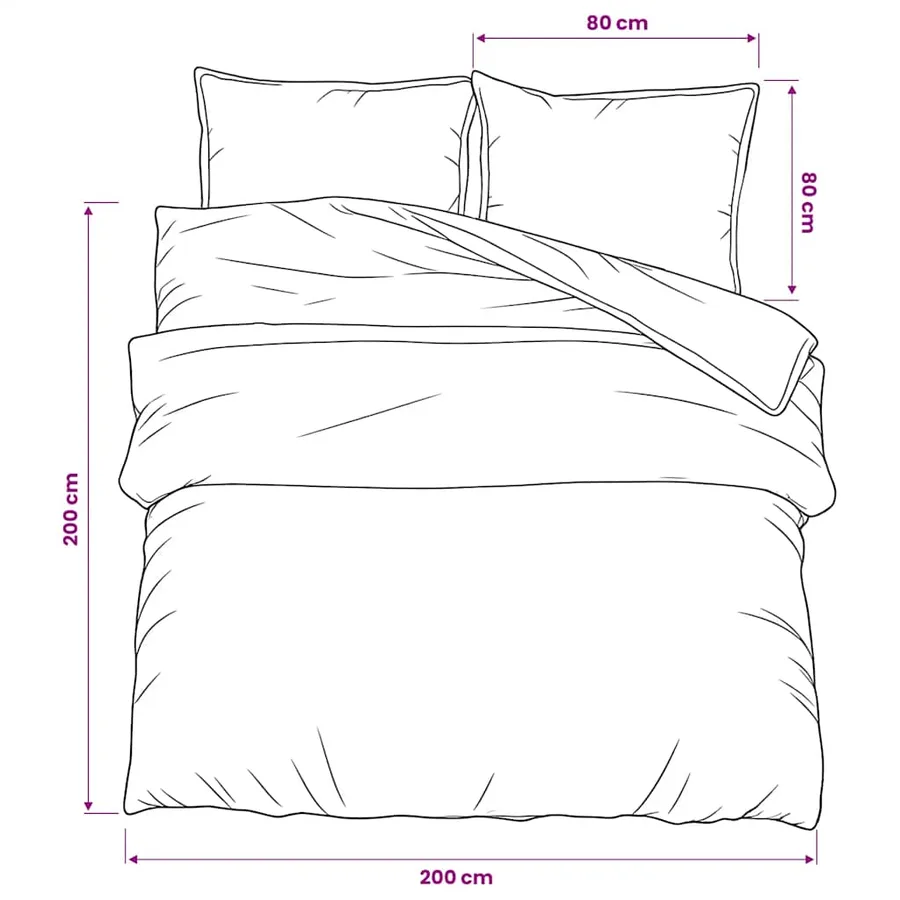 Ensemble de housse de couette Gris 200x200 cm Coton - 6