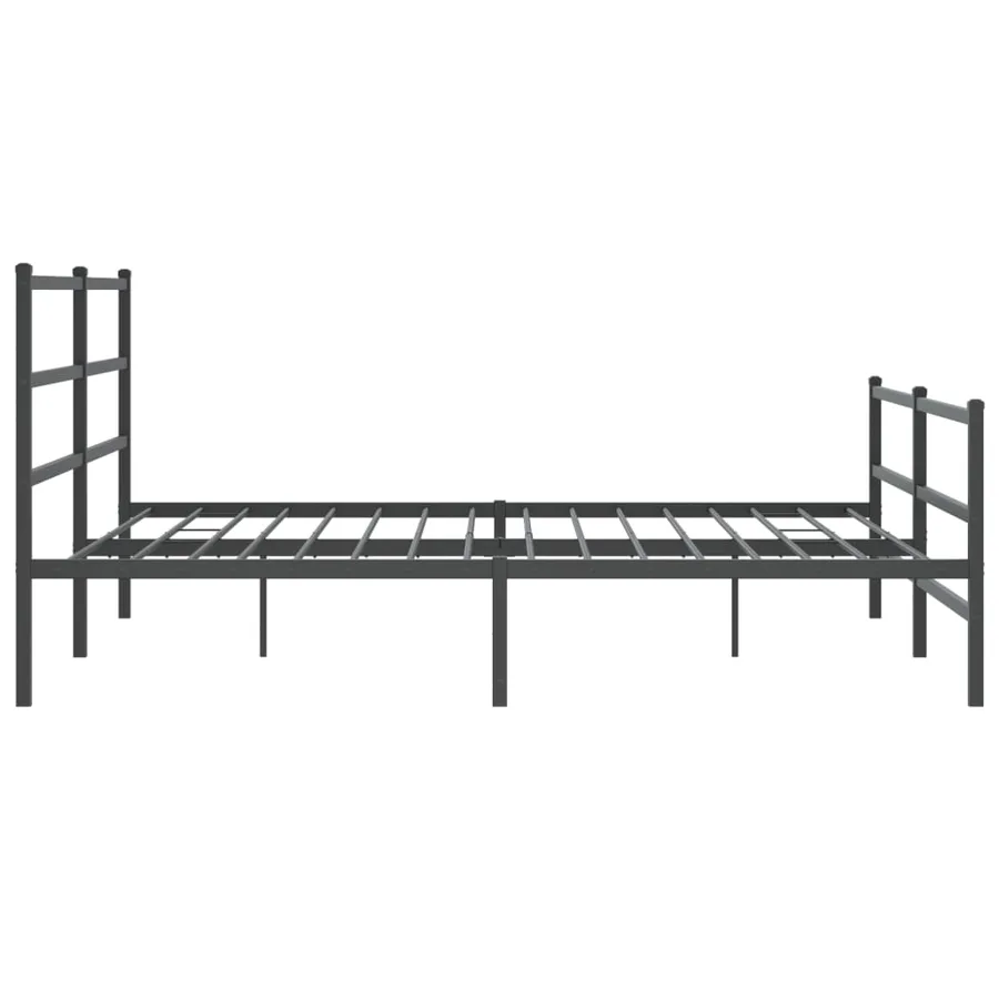 Cadre de lit métal sans matelas avec pied de lit noir 193x203cm - 6