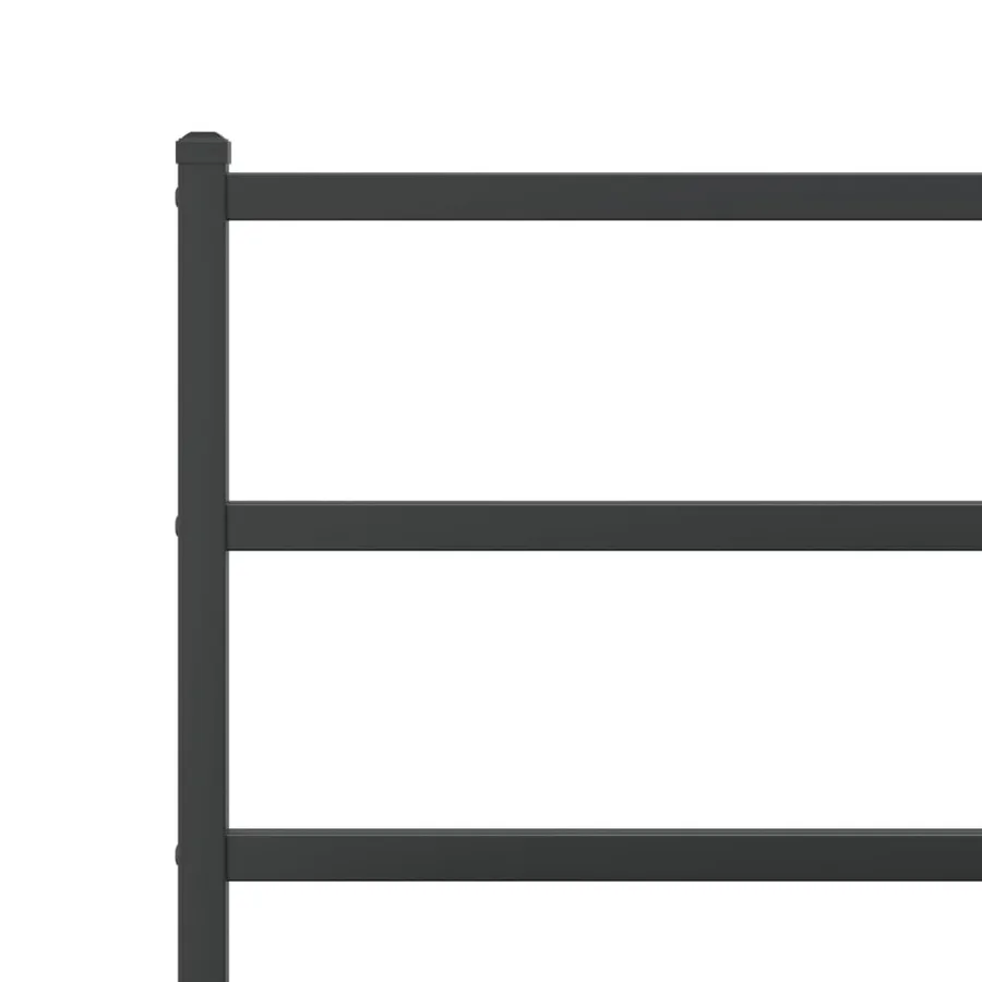 Cadre de lit métal sans matelas avec pied de lit noir 193x203cm - 8