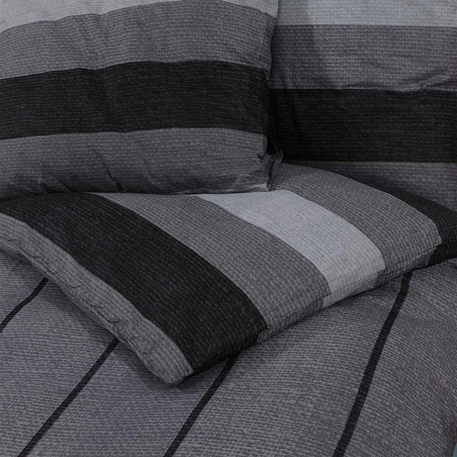 Ensemble de housse de couette gris foncé 260x240 cm Coton - 5
