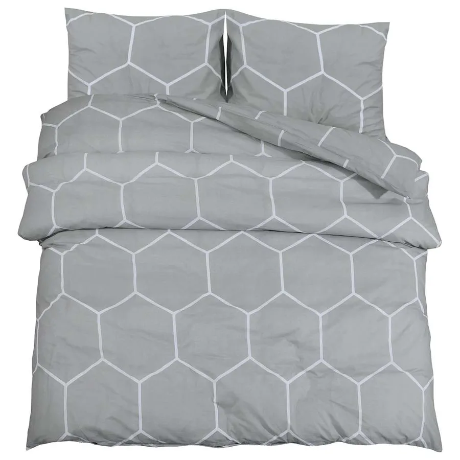 Ensemble de housse de couette Gris 135x200 cm Coton - 2