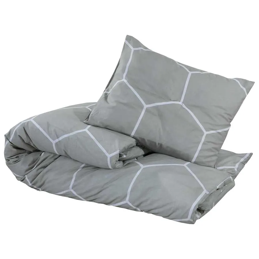 Ensemble de housse de couette Gris 135x200 cm Coton - 3