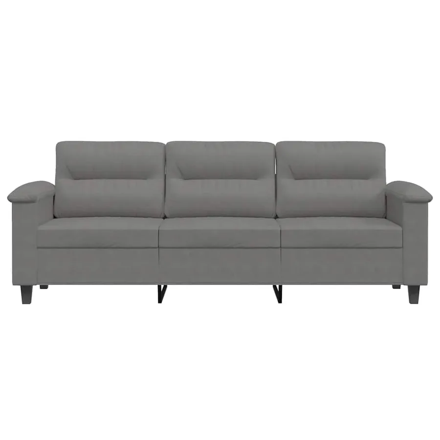 Canapé à 3 places Gris foncé 180 cm Tissu microfibre - 4