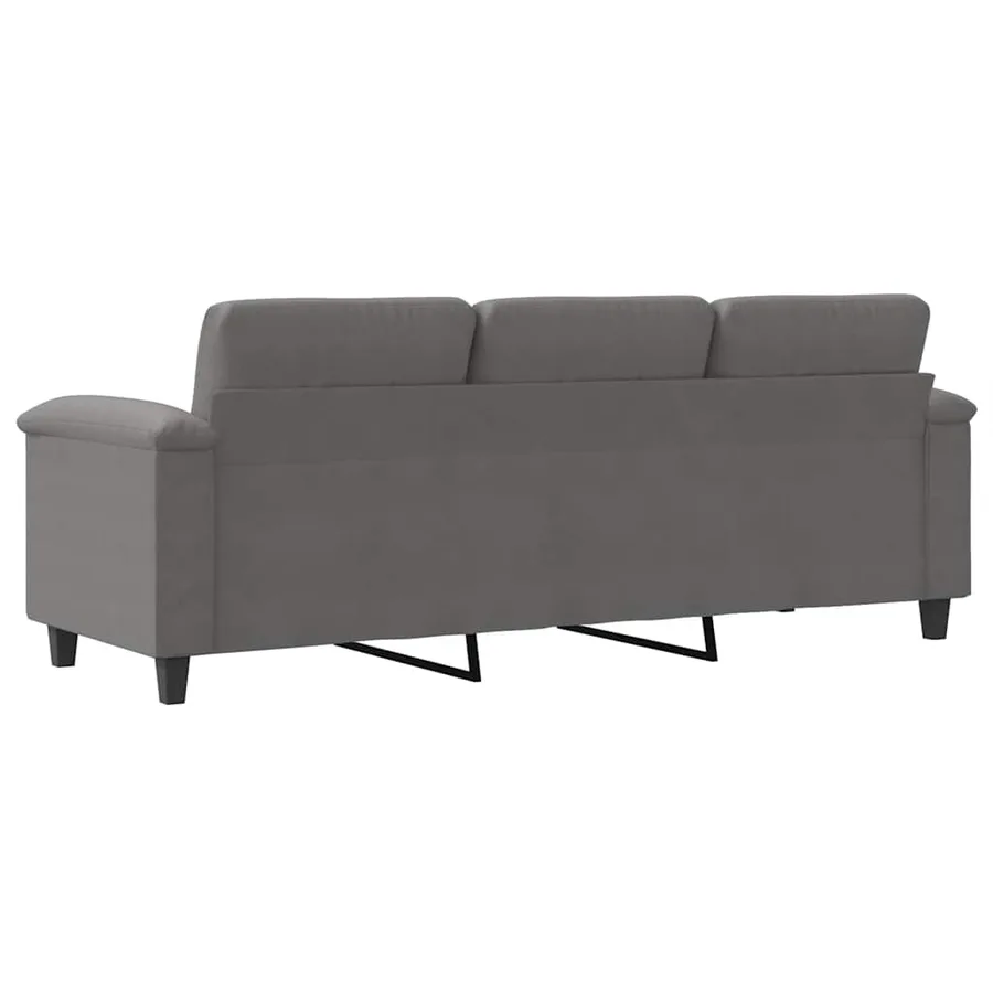 Canapé à 3 places Gris foncé 180 cm Tissu microfibre - 6