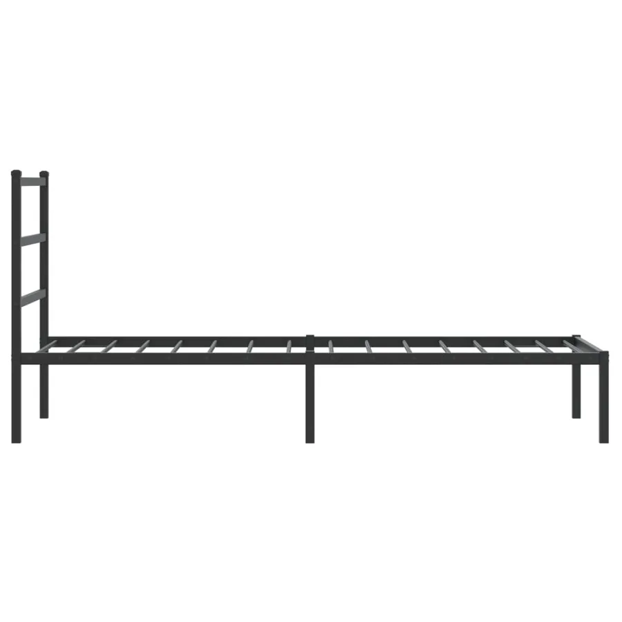 Cadre de lit métal sans matelas avec tête de lit noir 80x200 cm - 6