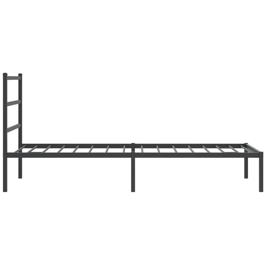 Cadre de lit métal sans matelas avec tête de lit noir 107x203cm - 6