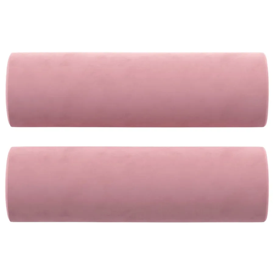 Canapé 3 places avec oreillers décoratifs rose 180 cm velours - 5
