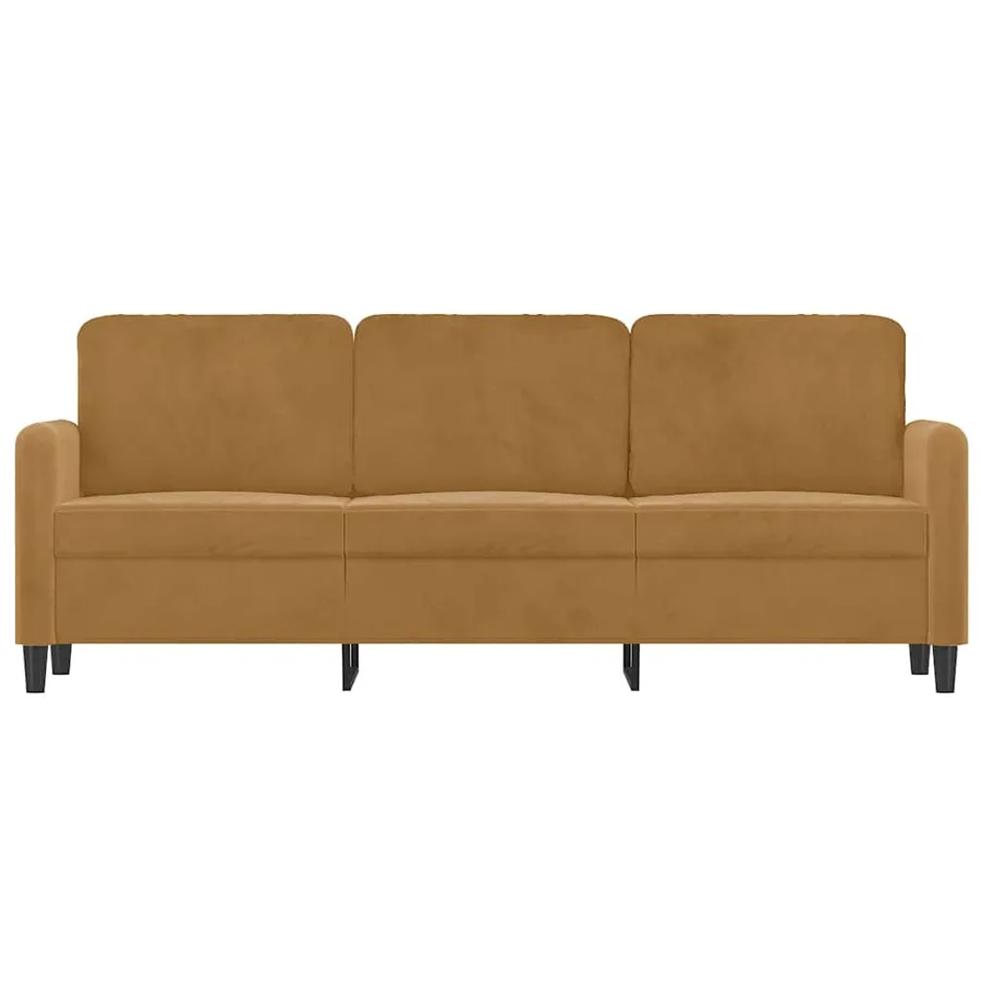 Canapé à 3 places Marron 180 cm Velours - 3