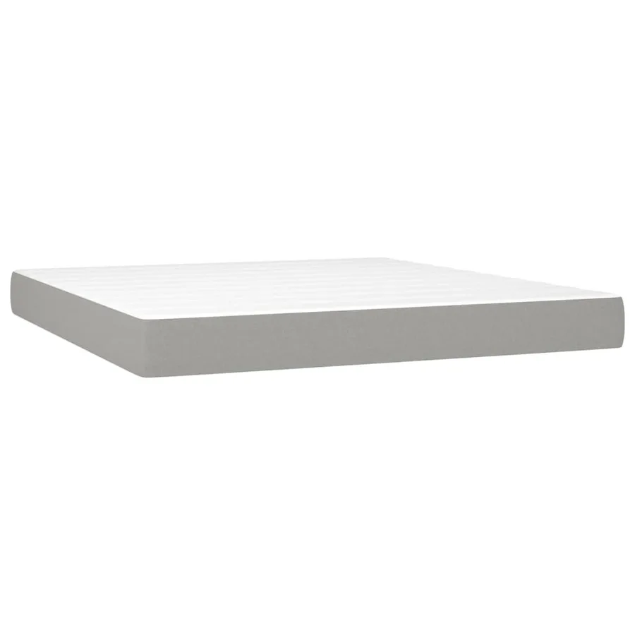 Sommier à lattes de lit matelas et LED Gris clair 160x200 cm - 6