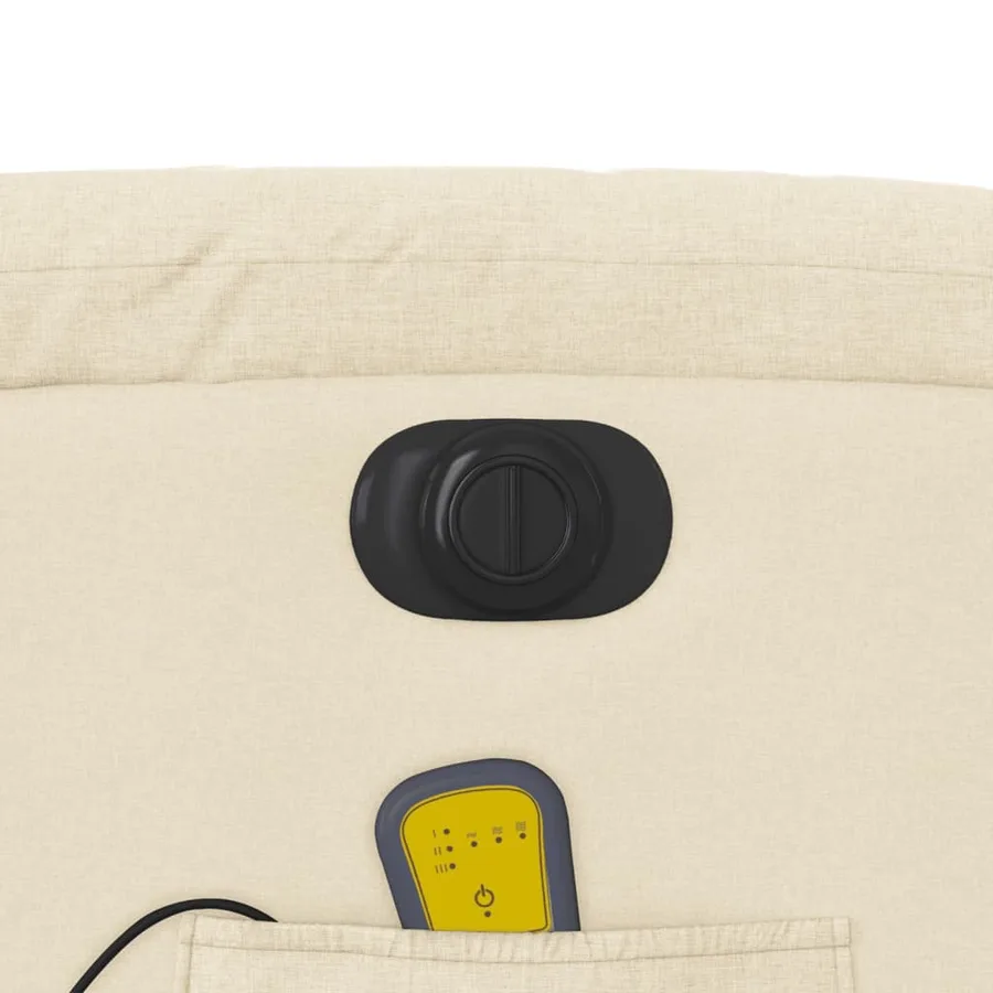 Fauteuil inclinable de massage électrique crème tissu - 12