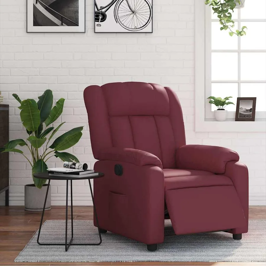 Fauteuil inclinable électrique Rouge bordeaux Similicuir - 16