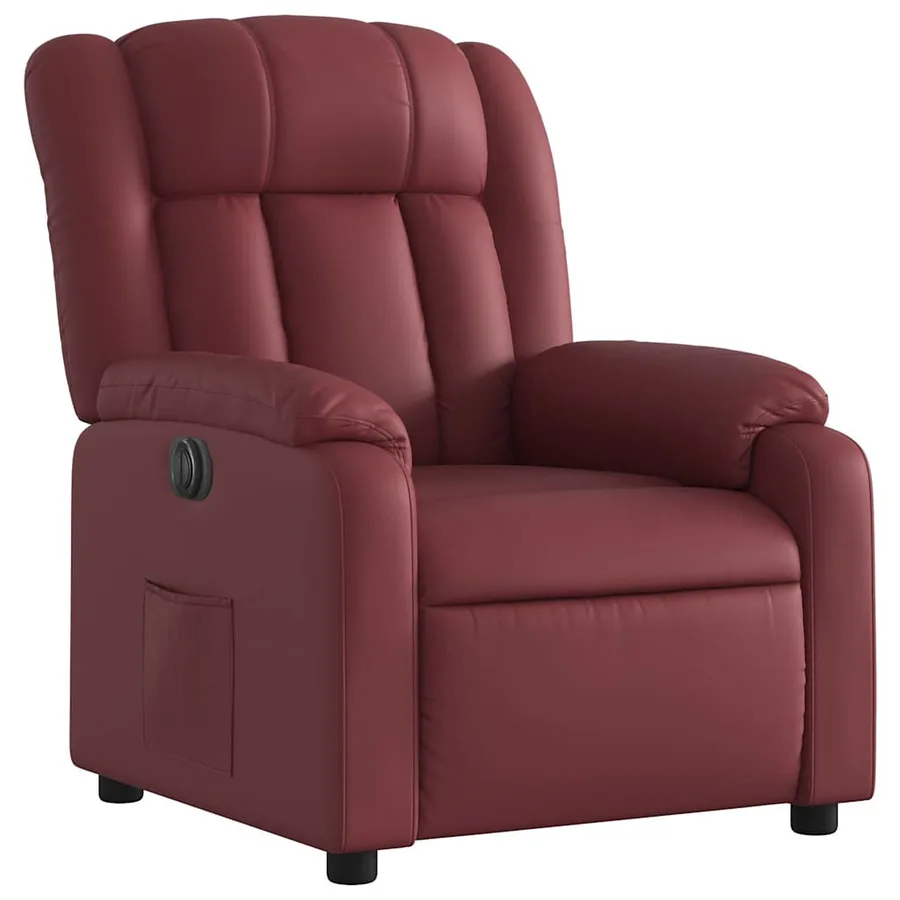 Fauteuil inclinable électrique Rouge bordeaux Similicuir - 4