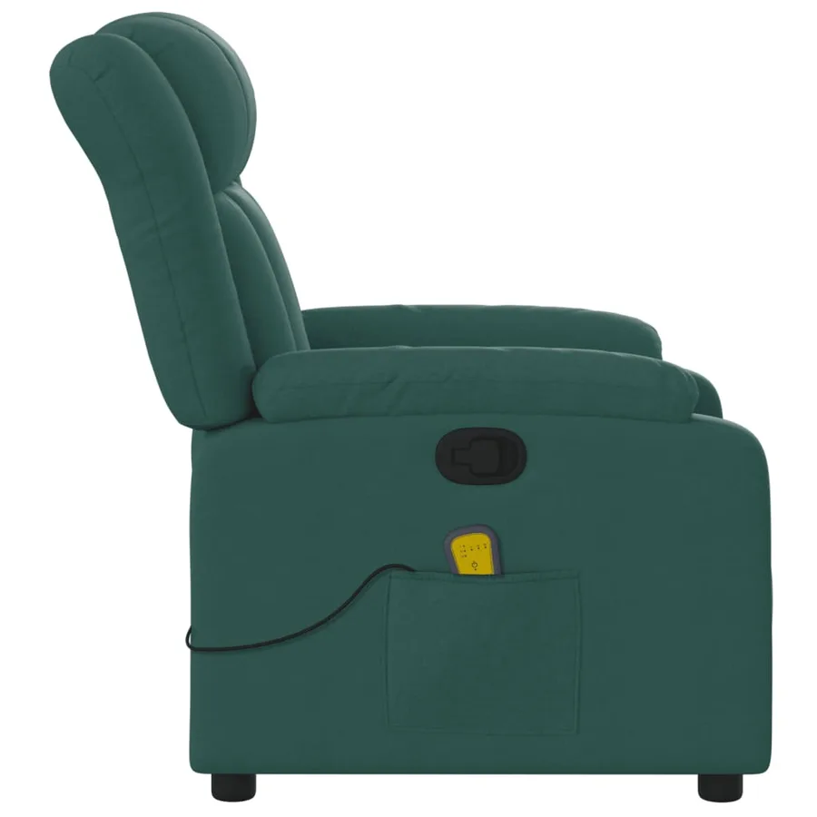 Fauteuil inclinable de massage vert foncé tissu - 8
