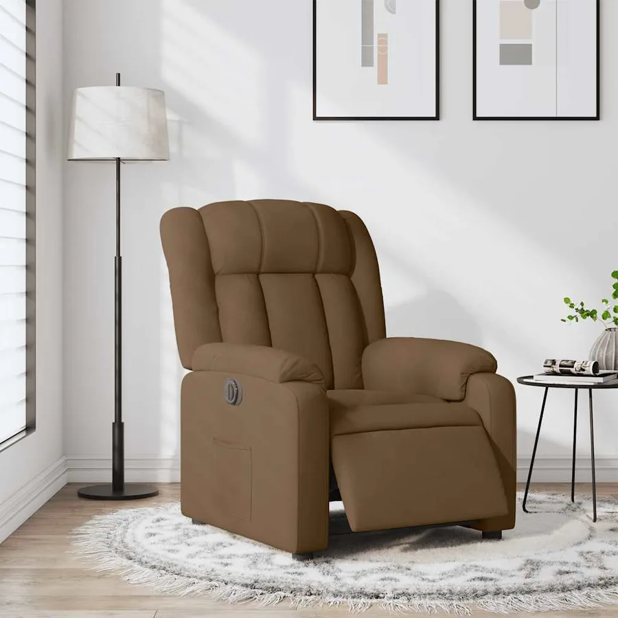 Fauteuil inclinable électrique Marron Tissu - 16