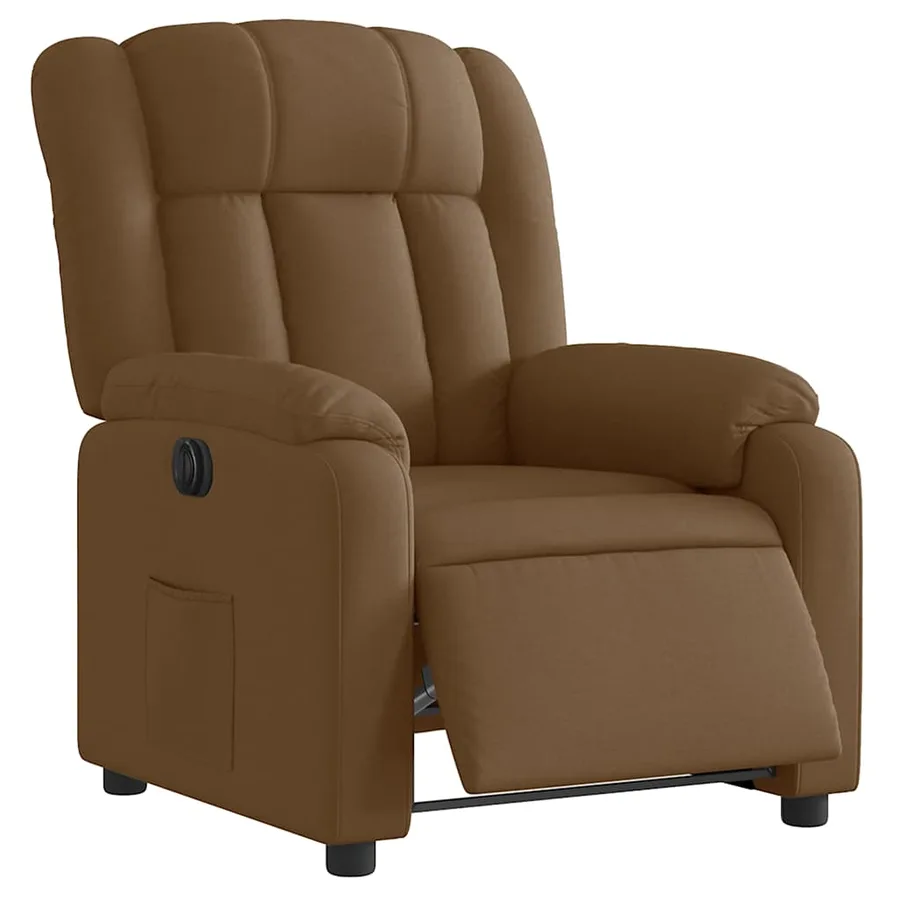 Fauteuil inclinable électrique Marron Tissu - 3