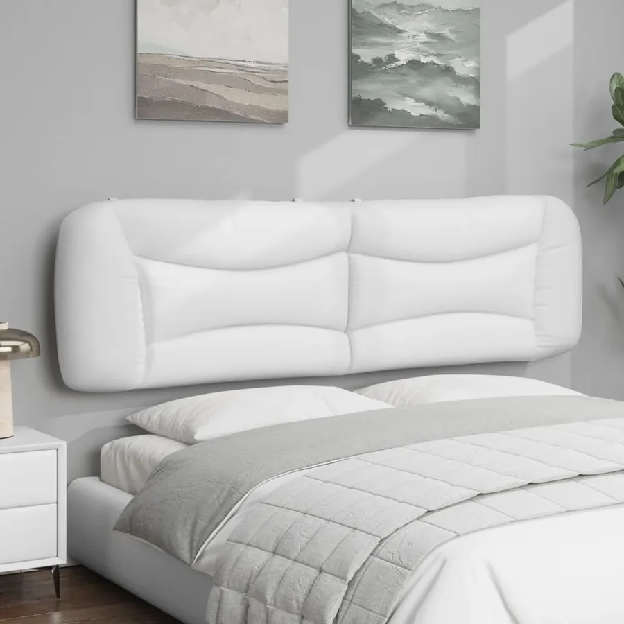 Coussin de tête de lit Hvar blanc 180 cm similicuir - 4