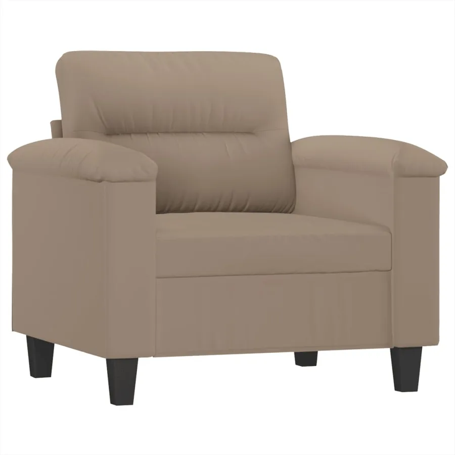 Ensemble de canapés 3 pcs avec coussins taupe tissu microfibre - 3
