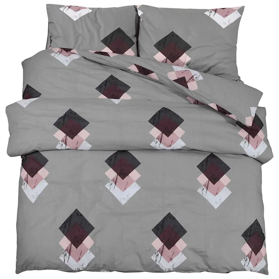 Ensemble de housse de couette Gris 225x220 cm Coton - 2
