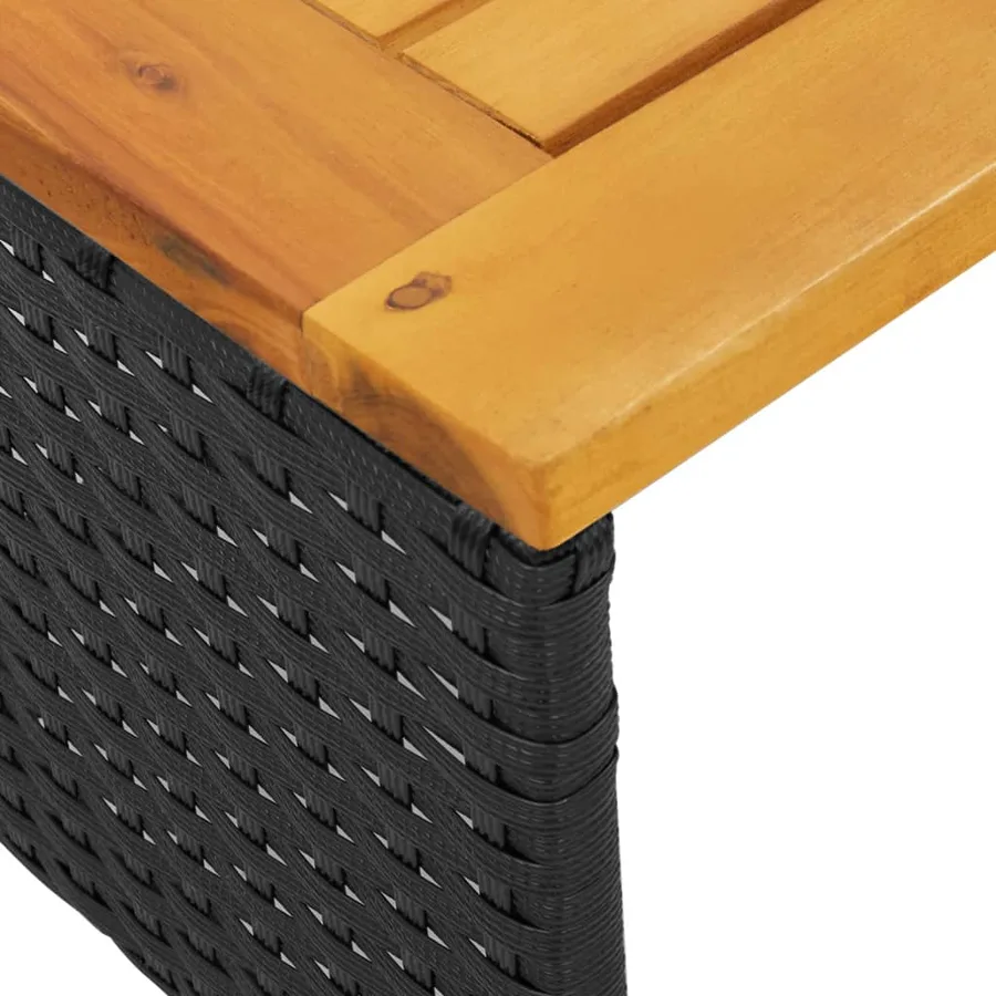 Canapé de jardin avec table et coussins en forme de L noir - 9
