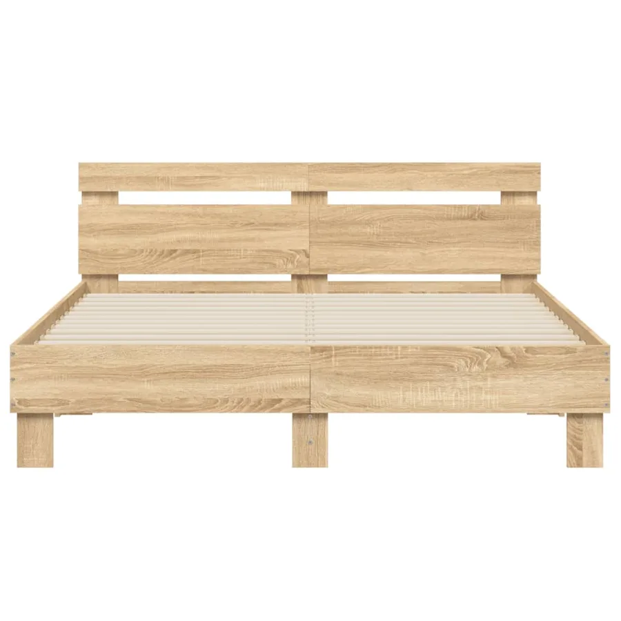 Cadre de lit avec LED sans matelas chêne sonoma 140x200 cm - 7