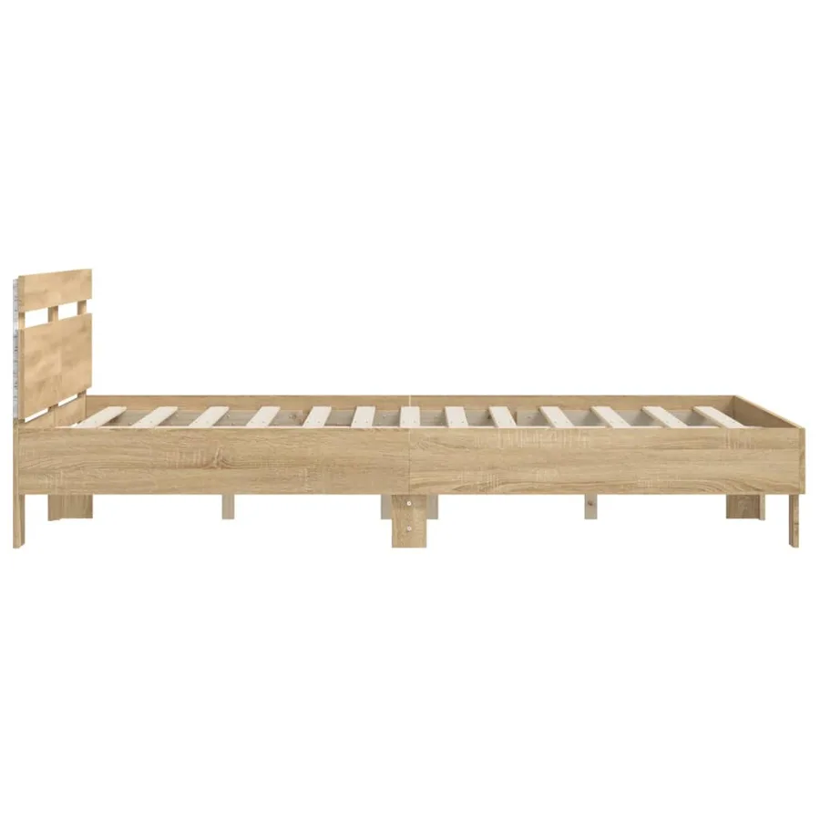 Cadre de lit avec LED sans matelas chêne sonoma 140x200 cm - 8
