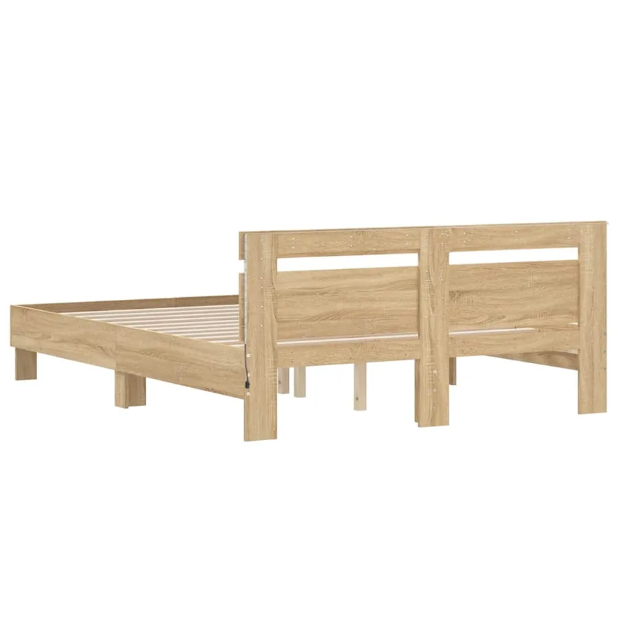 Cadre de lit avec LED sans matelas chêne sonoma 140x200 cm - 9