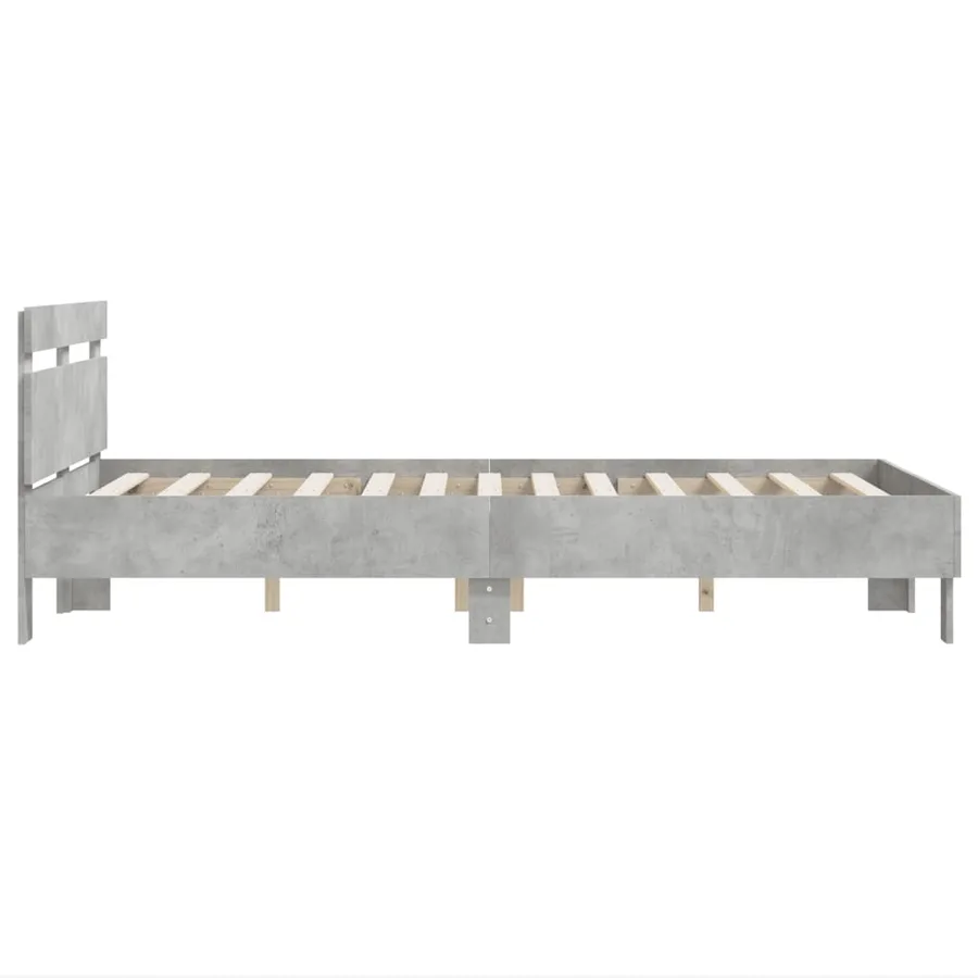 Cadre de lit sans matelas gris béton 135x190 cm - 6