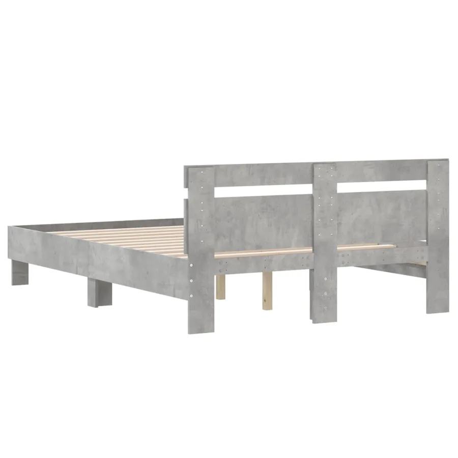 Cadre de lit sans matelas gris béton 135x190 cm - 7