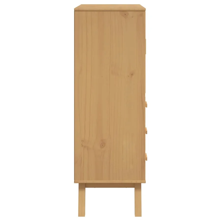 Buffet haut OLDEN marron 85x43x125 cm bois massif de pin - 8