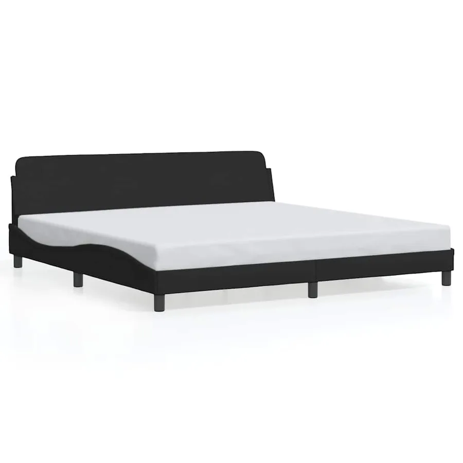 Cadre de lit Dover noir 200x200 cm tissu - 2