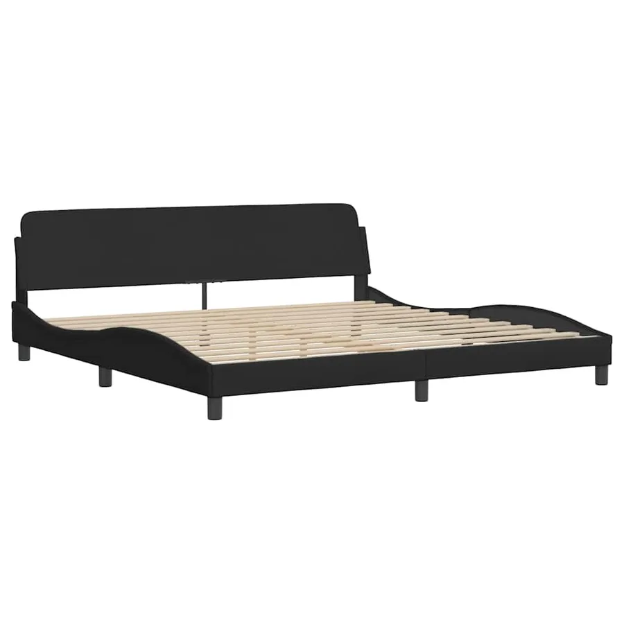 Cadre de lit Dover noir 200x200 cm tissu - 3