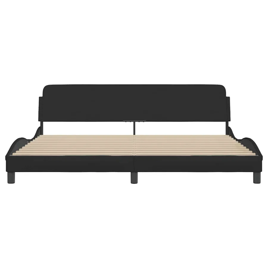 Cadre de lit Dover noir 200x200 cm tissu - 4