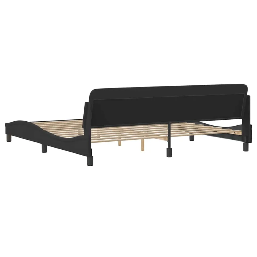 Cadre de lit Dover noir 200x200 cm tissu - 6