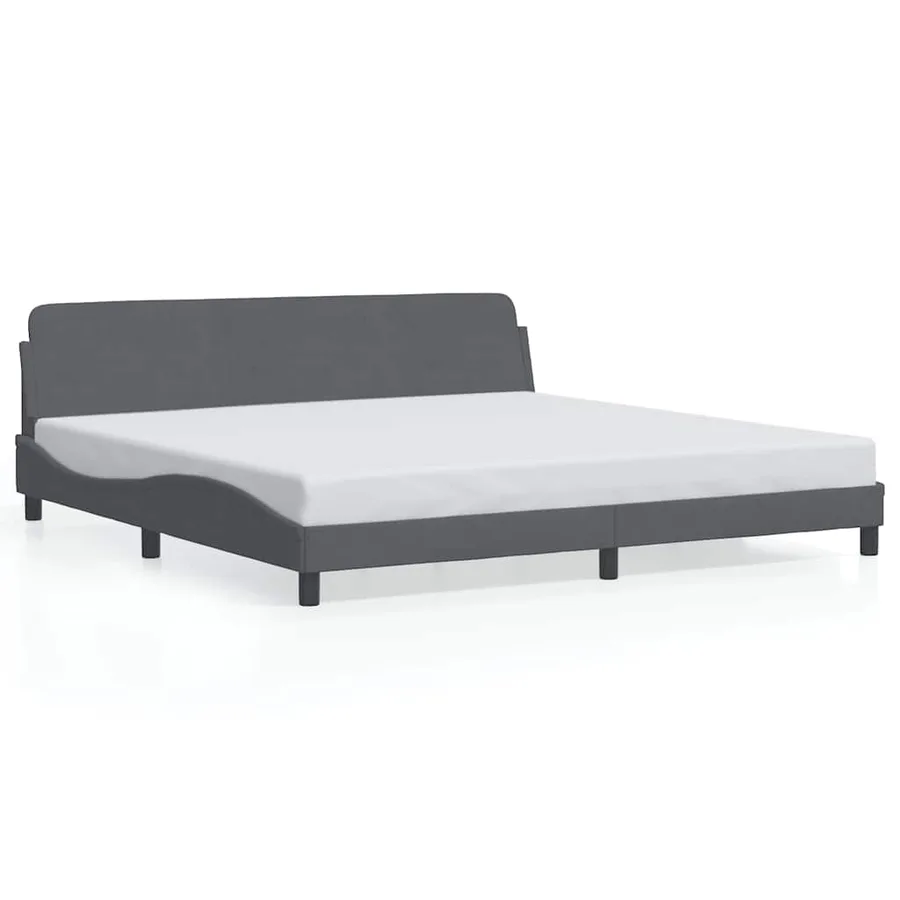 Cadre de lit Dover gris foncé 200x200 cm velours - 2