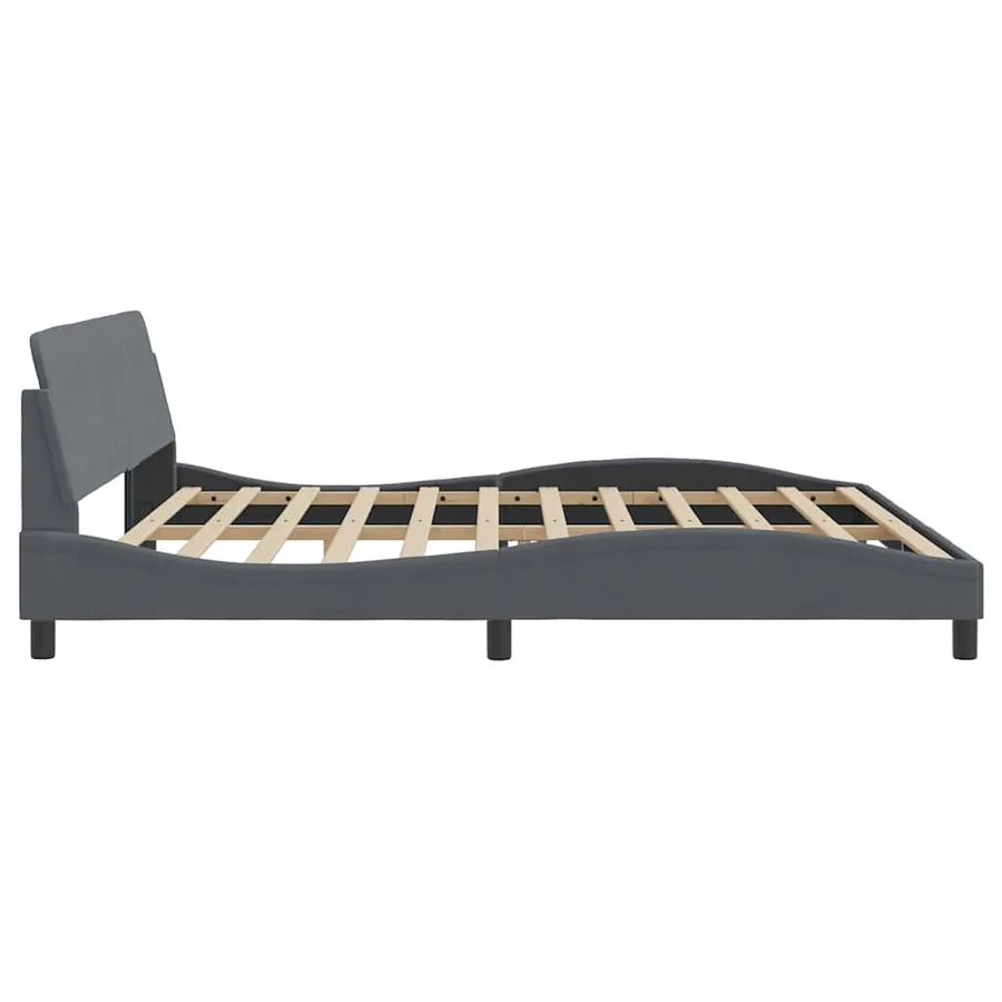 Cadre de lit Dover gris foncé 200x200 cm velours - 5