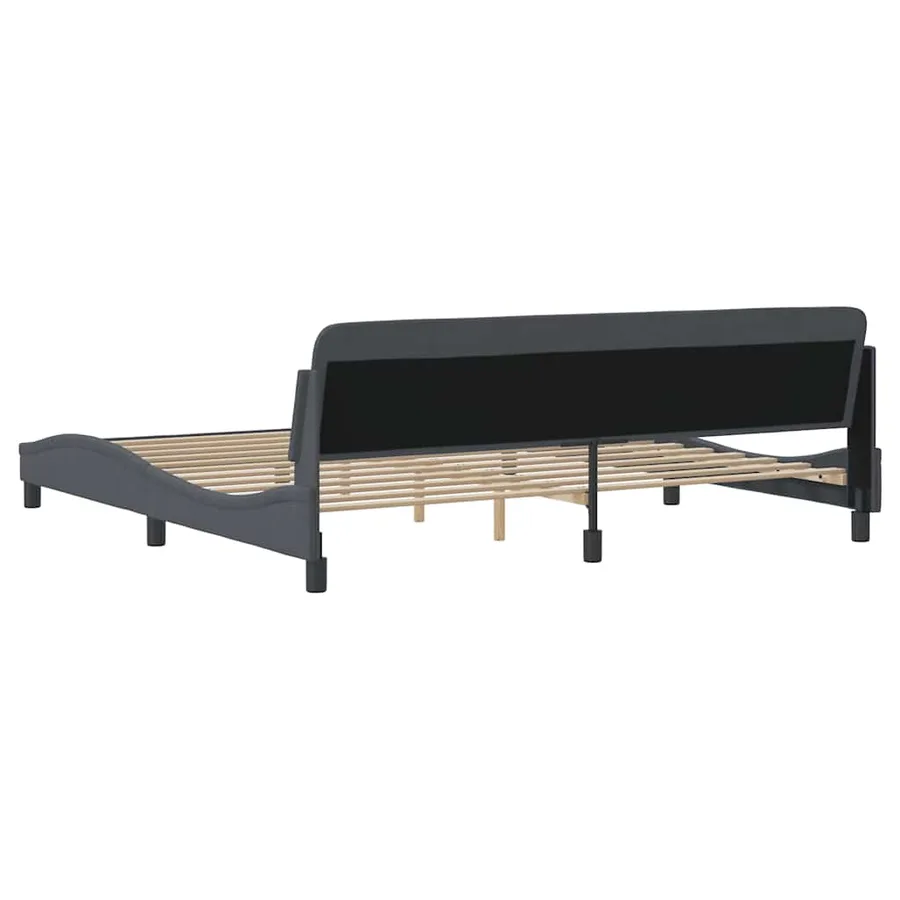 Cadre de lit Dover gris foncé 200x200 cm velours - 6