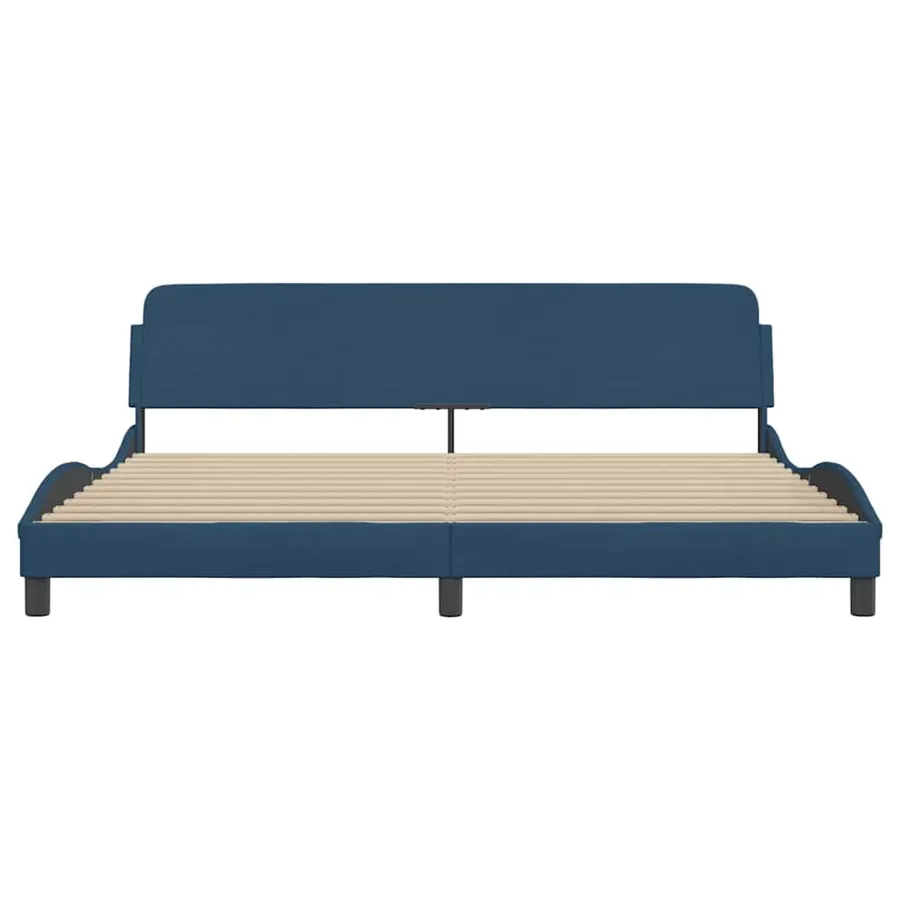Cadre de lit Dover bleu 200x200 cm tissu - 4