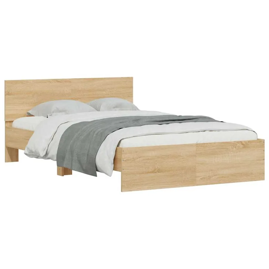 Cadre de lit avec LED sans matelas chêne sonoma 135x190 cm - 3