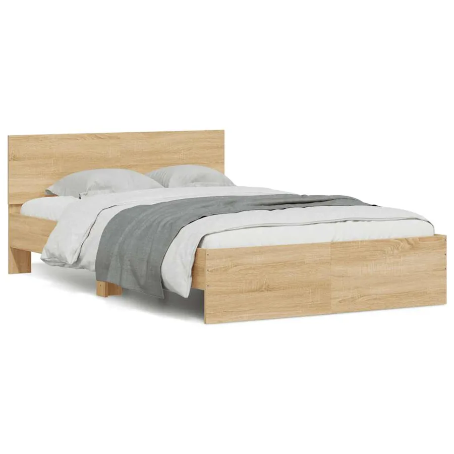 Cadre de lit avec LED sans matelas chêne sonoma 135x190 cm - 5