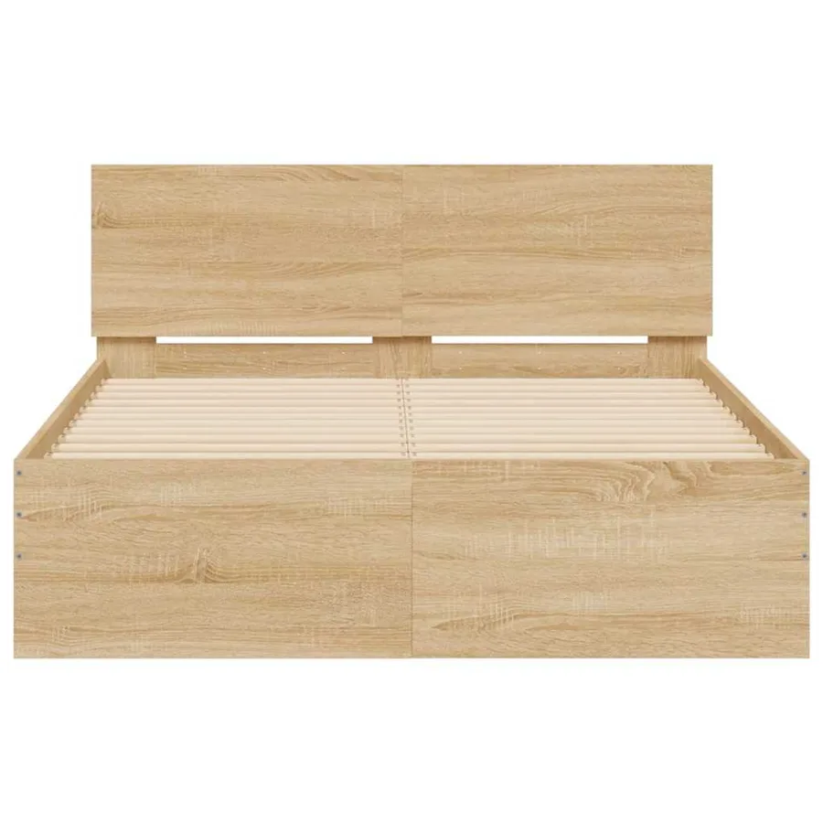 Cadre de lit avec LED sans matelas chêne sonoma 135x190 cm - 7