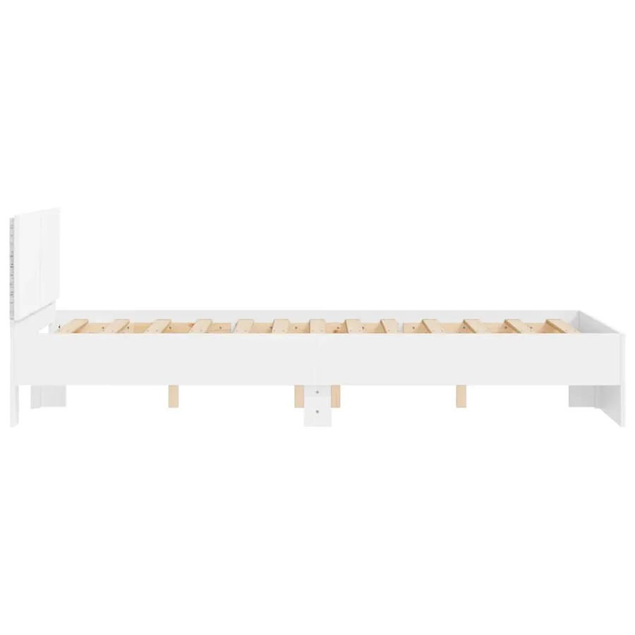 Cadre de lit avec LED sans matelas blanc 135x190 cm - 8