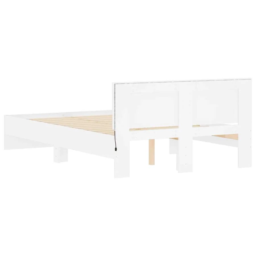 Cadre de lit avec LED sans matelas blanc 135x190 cm - 9