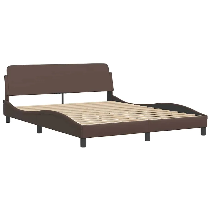 Lit avec matelas Dover marron 160x200 cm similicuir - 4