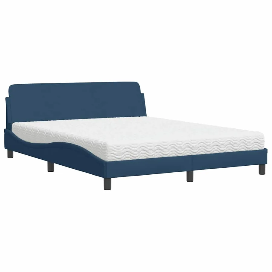 Lit avec matelas Dover bleu 160x200 cm tissu - 2